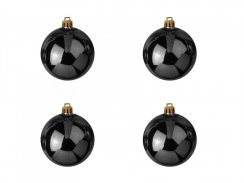 Vánoční dekorační ozdoby, 10 cm, černé, 4 ks