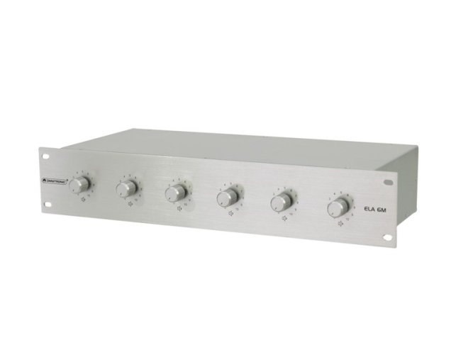 Omnitronic 6-ti zónový PA ovladač hlasitosti 5W mono, stříbrný