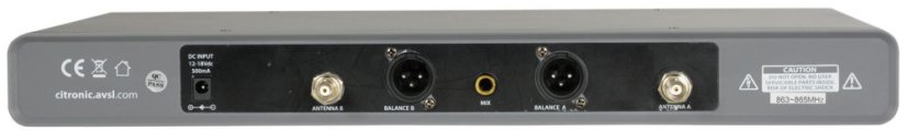 Citronic RU210H, 2-kanálový bezdrátový mikrofonní set 863-865 MHz