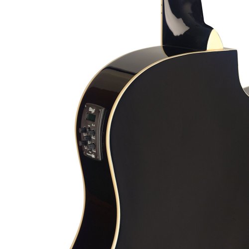 Stagg SA35 DSCE-BK LH, elektroakustická kytara levoruká