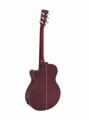 Dimavery AW-400, kytara elektroakustická typu Folk, stínovaná červená