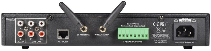 Adastra S460-WIFI, streamovací zesilovač, 4 x 60W