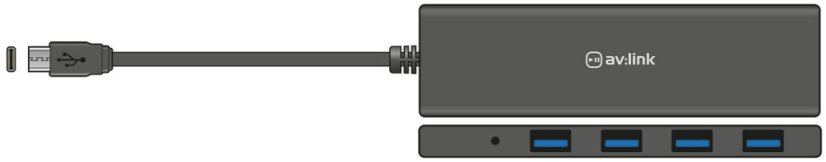 AV:link 4-portový rozbočovač USB Typ-C