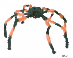 Halloween pavouk černý s oranžovými pruhy, 100 cm