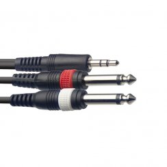 Stagg SYC2/MPS2P E, Y kabel mini stereo JACK/2x JACK, 2m