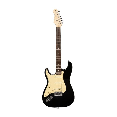 Stagg SES-30 BK LH, elektrická kytara levoruká, černá