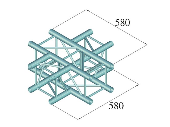 Alutruss Decolock DQ4-SPAC41, 4-cestný křížový díl 90°, černý