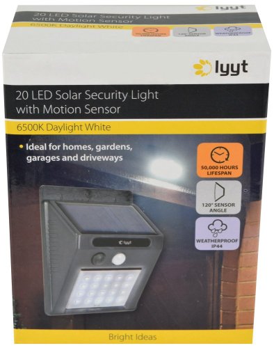 Lyyt 20LED-SSL, LED solární venkovní zahradní nástěnné světlo s pohybovým senzorem