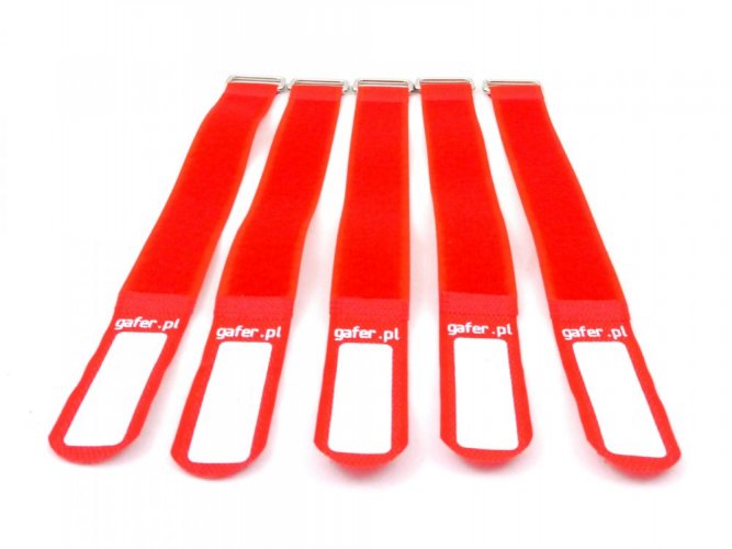 Gafer.pl Tie Strapsvázací pásky, 25x550mm, 5 ks, červené