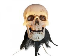 Halloweenské svítící lebky s kolíky, sada 3 ks, 29cm