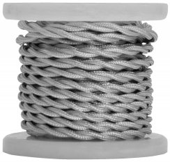Lyyt B2WSv-5, retro napájecí kabel, 5m, stříbrný Lyyt B2WSv-5, retro napájecí kabel, 5m, stříbrný