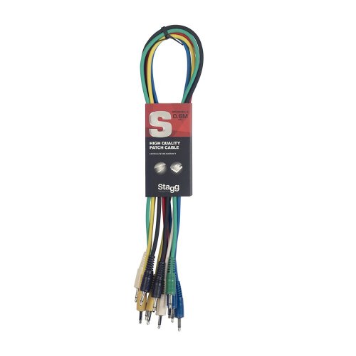 Stagg SPC060MJ E,  6x propojovací kabel Mini Jack/Mini Jack, 60 cm, různé barvy