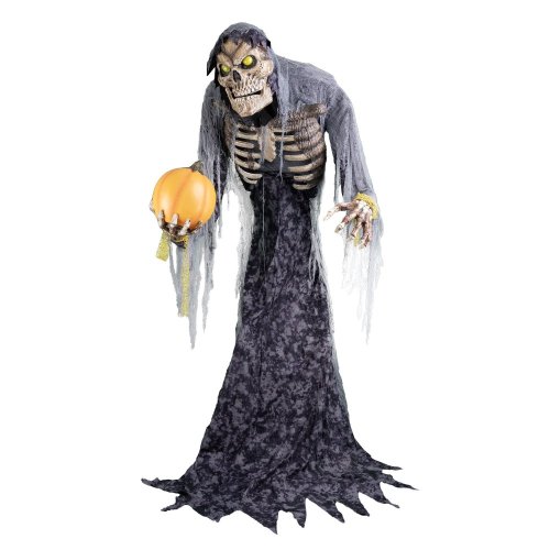Pohyblivá figurka kostlivce s dýní, 210cm